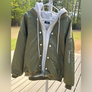 VICI Campus Oversized Hooded Bomber Jacket Medium